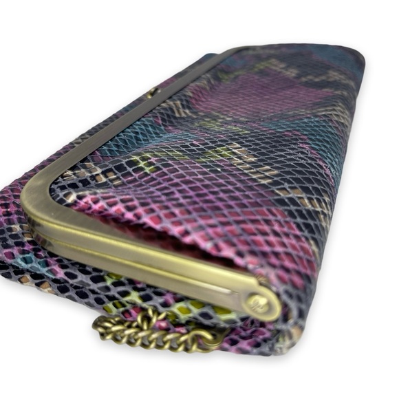 EUC 💜 HOBO International Rachel Continental Snakeskin Print Leather Wallet - Picture 10 of 14